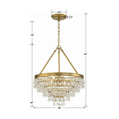 Calypso 20 Inch 6 Light Mini Chandelier - Lightings Menu