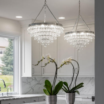 Calypso 20 Inch 6 Light Mini Chandelier - Lightings Menu