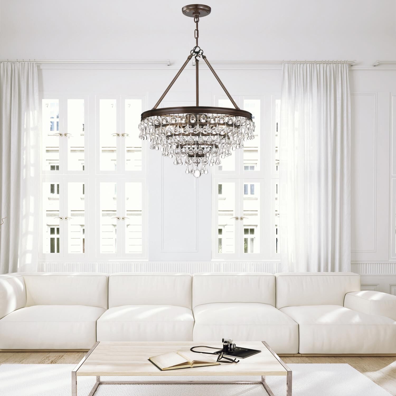 Calypso 20 Inch 6 Light Mini Chandelier - Lightings Menu