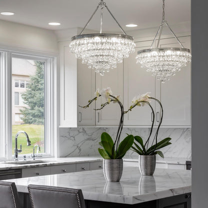 Calypso 20 Inch 6 Light Mini Chandelier - Lightings Menu