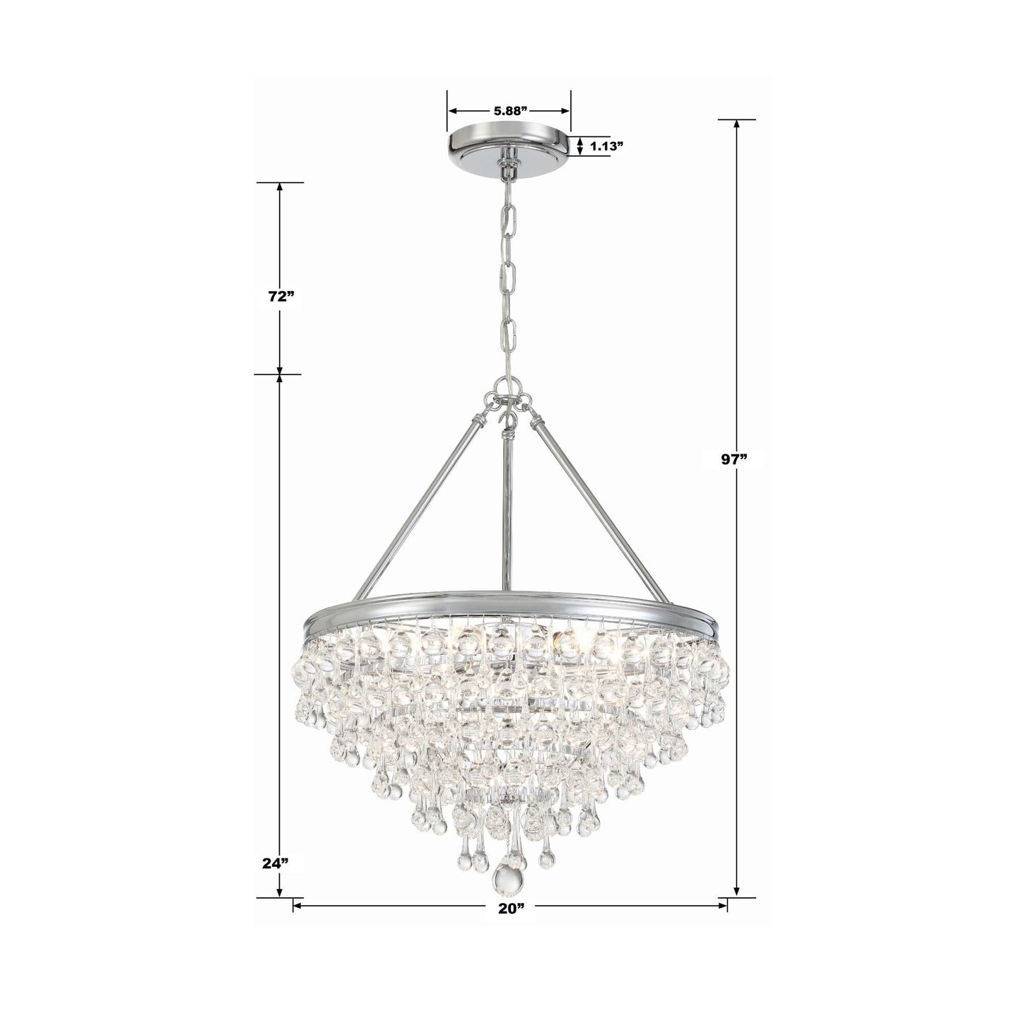 Calypso 20 Inch 6 Light Mini Chandelier - Lightings Menu