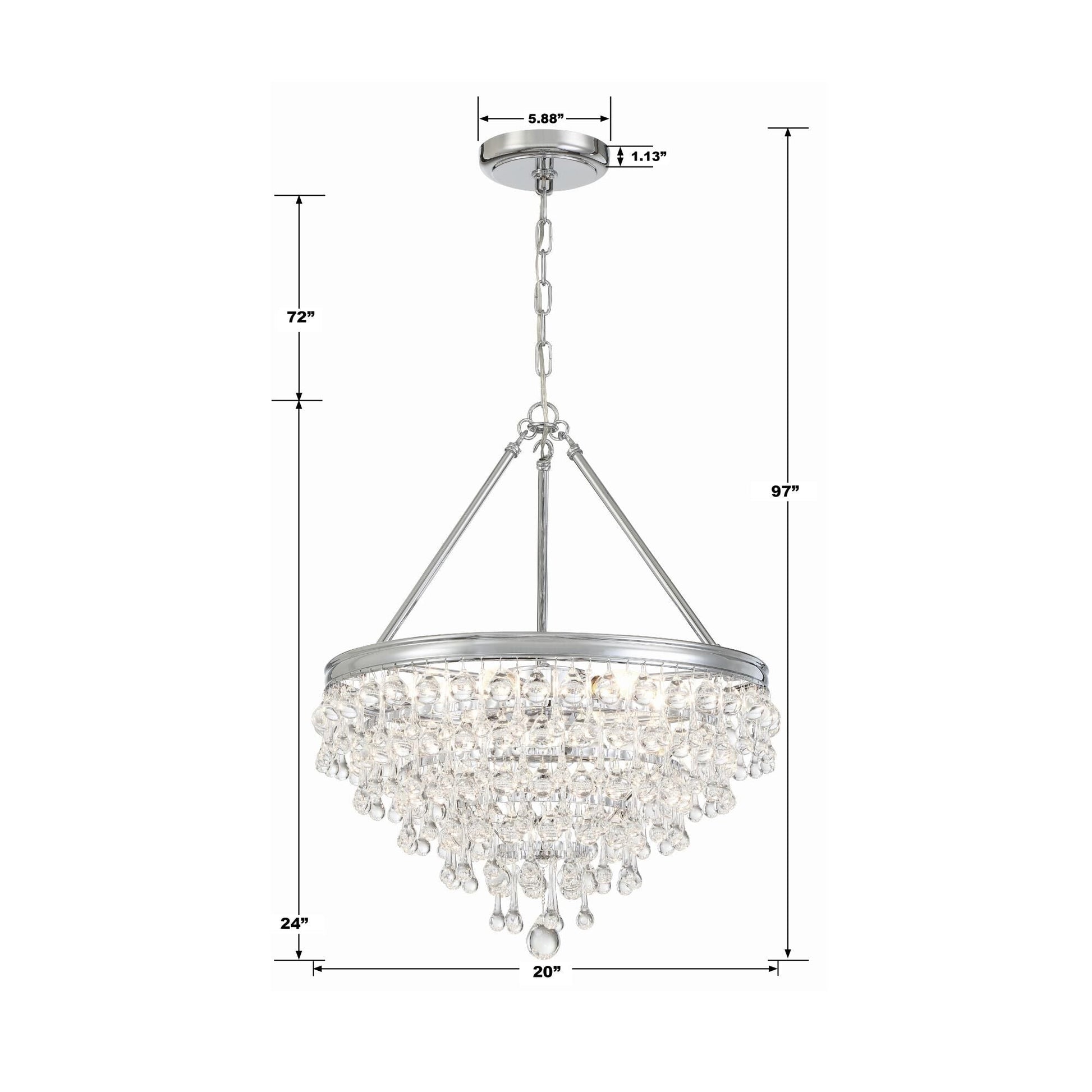 Calypso 20 Inch 6 Light Mini Chandelier - Lightings Menu
