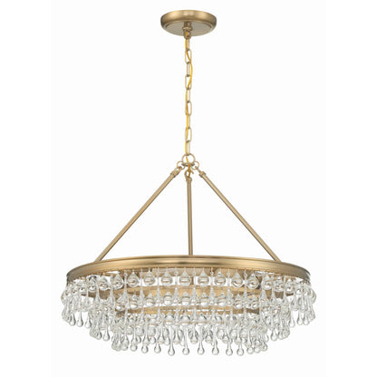 Calypso 25 Inch 6 - Light Crystal Chandelier Lighting - Lightings Menu