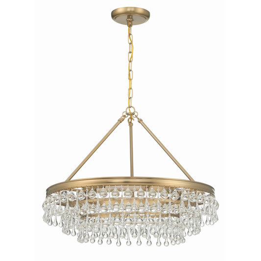 Calypso 25 Inch 6 - Light Crystal Chandelier Lighting - Lightings Menu