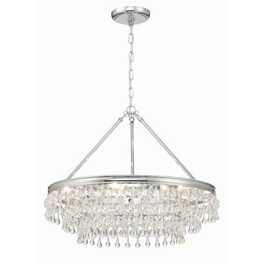Calypso 25 Inch 6 - Light Crystal Chandelier Lighting - Lightings Menu