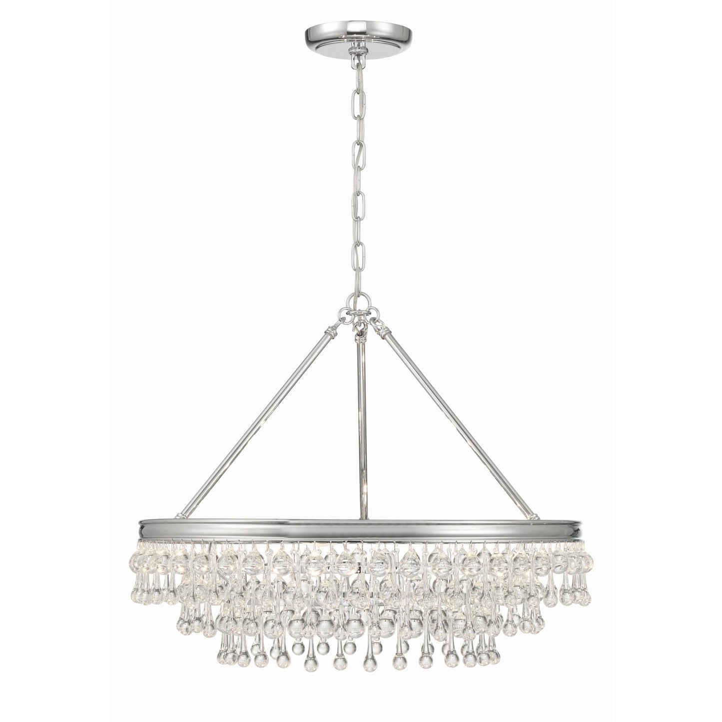 Calypso 25 Inch 6 - Light Crystal Chandelier Lighting - Lightings Menu