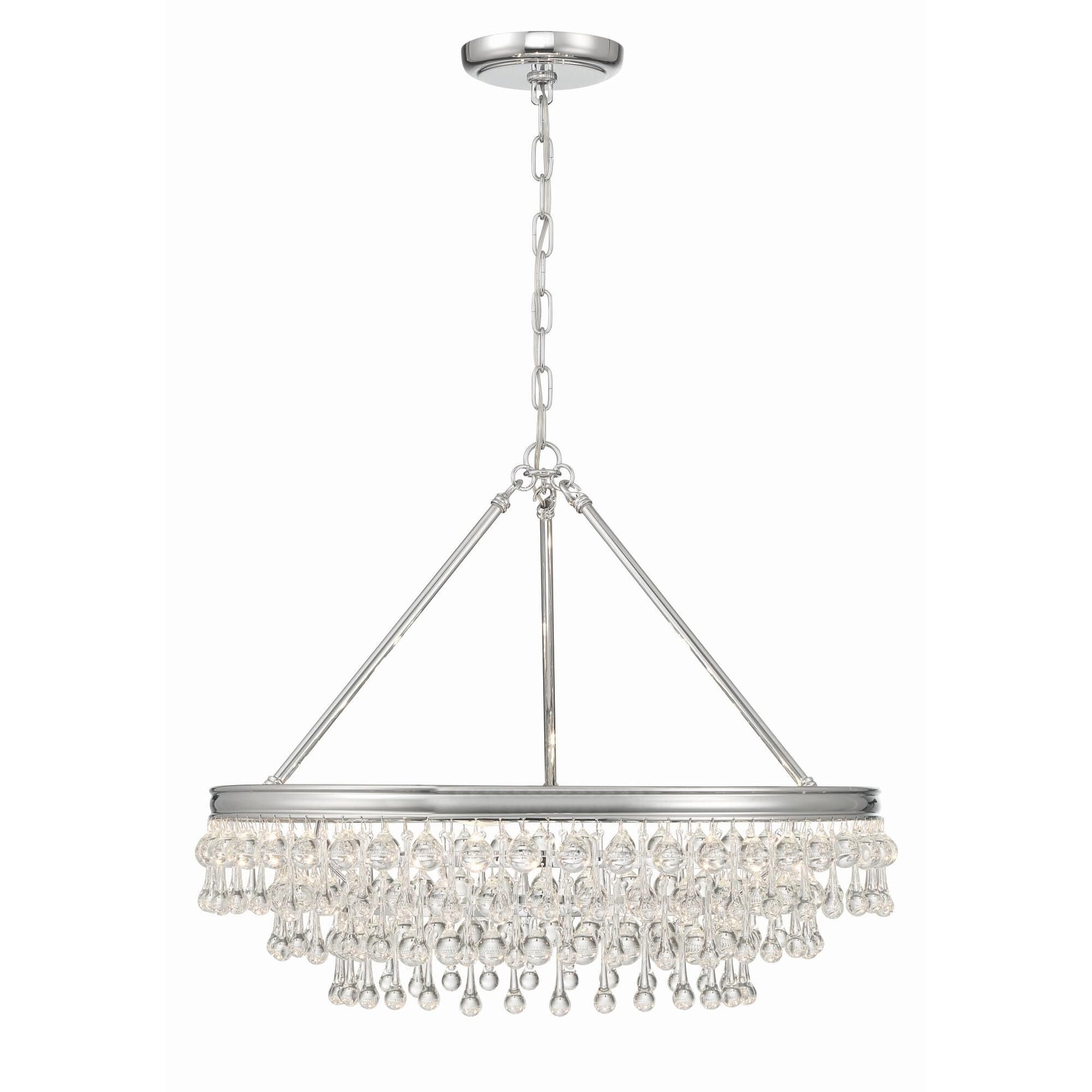 Calypso 25 Inch 6 - Light Crystal Chandelier Lighting - Lightings Menu