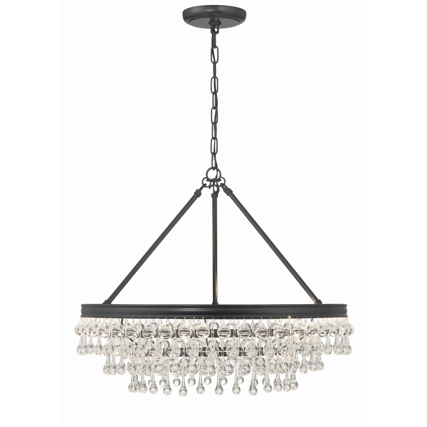 Calypso 25 Inch 6 - Light Crystal Chandelier Lighting - Lightings Menu