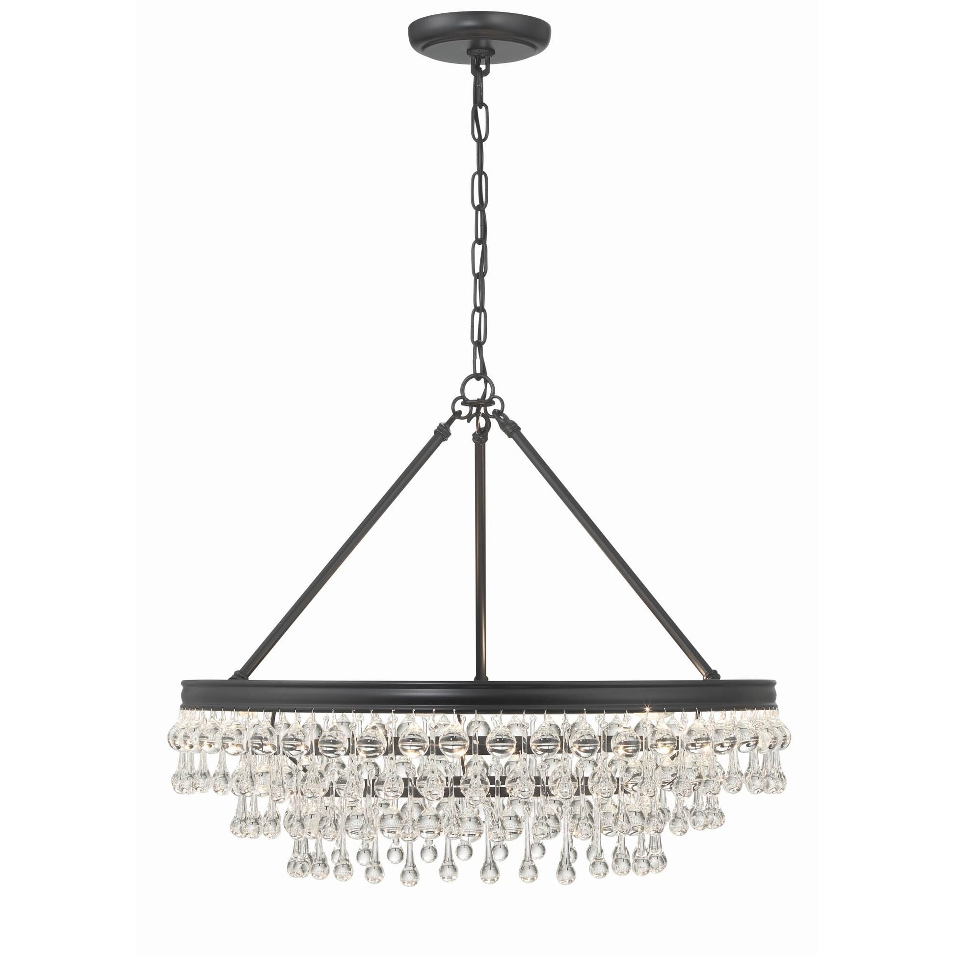 Calypso 25 Inch 6 - Light Crystal Chandelier Lighting - Lightings Menu