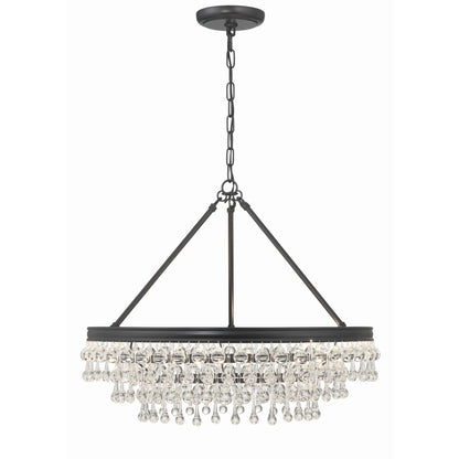 Calypso 25 Inch 6 - Light Crystal Chandelier Lighting - Lightings Menu