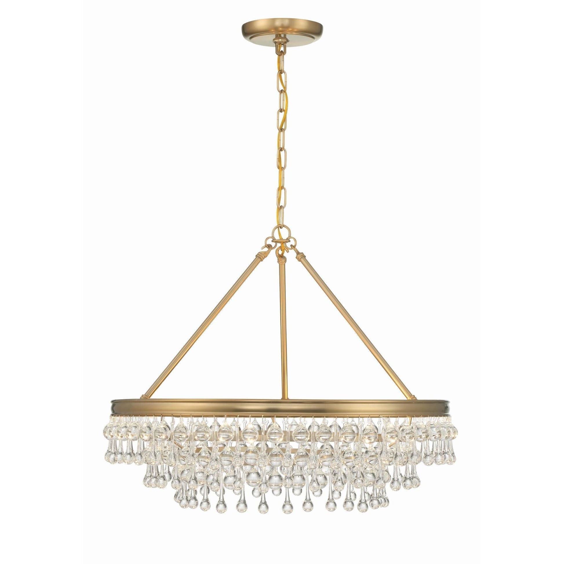 Calypso 25 Inch 6 - Light Crystal Chandelier Lighting - Lightings Menu
