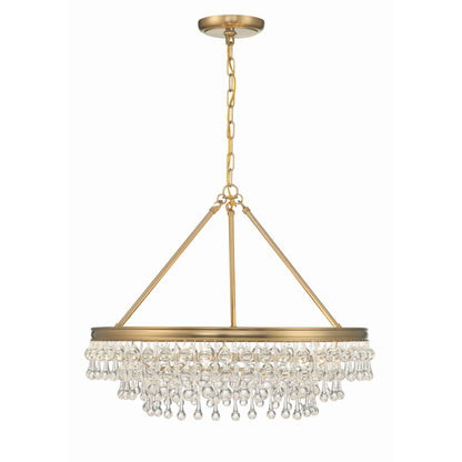 Calypso 25 Inch 6 - Light Crystal Chandelier Lighting - Lightings Menu