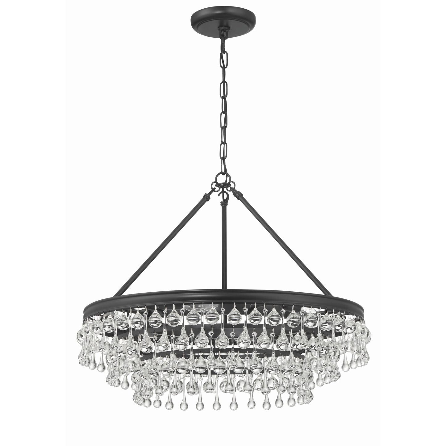Calypso 25 Inch 6 - Light Crystal Chandelier Lighting - Lightings Menu