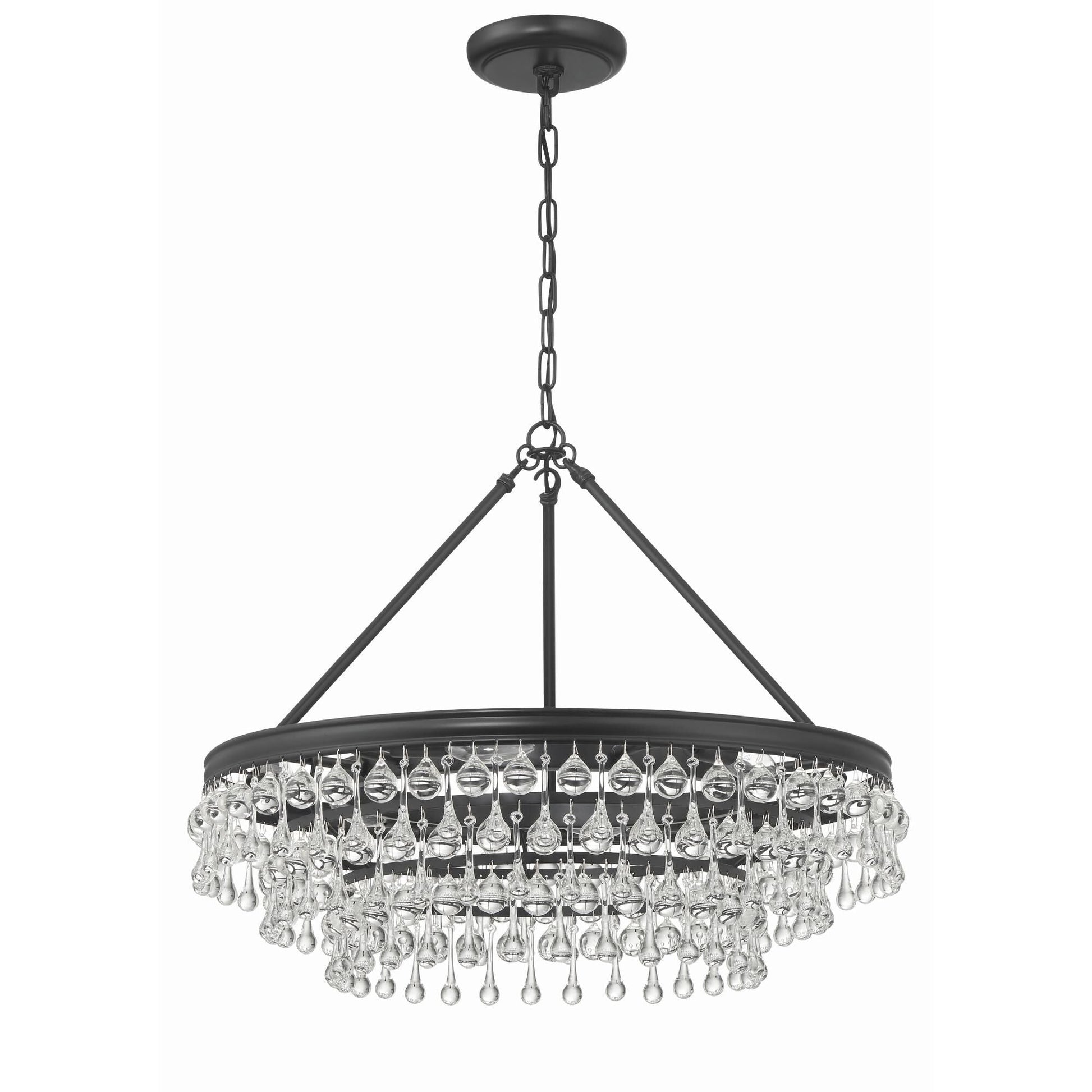 Calypso 25 Inch 6 - Light Crystal Chandelier Lighting - Lightings Menu