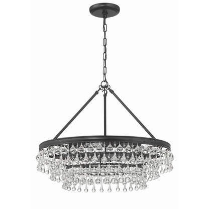 Calypso 25 Inch 6 - Light Crystal Chandelier Lighting - Lightings Menu