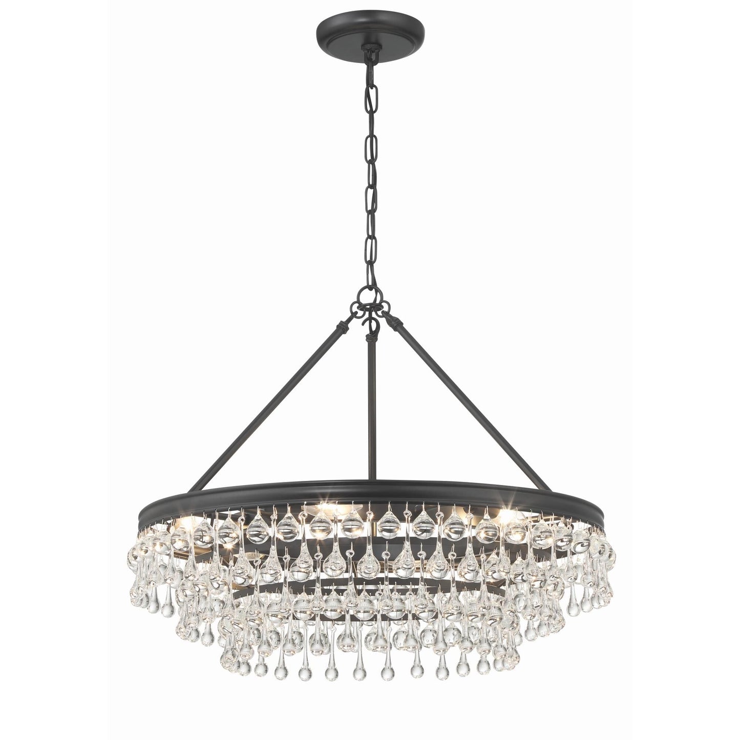 Calypso 25 Inch 6 - Light Crystal Chandelier Lighting - Lightings Menu