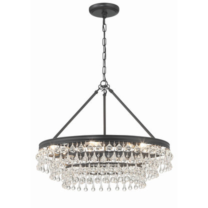 Calypso 25 Inch 6 - Light Crystal Chandelier Lighting - Lightings Menu