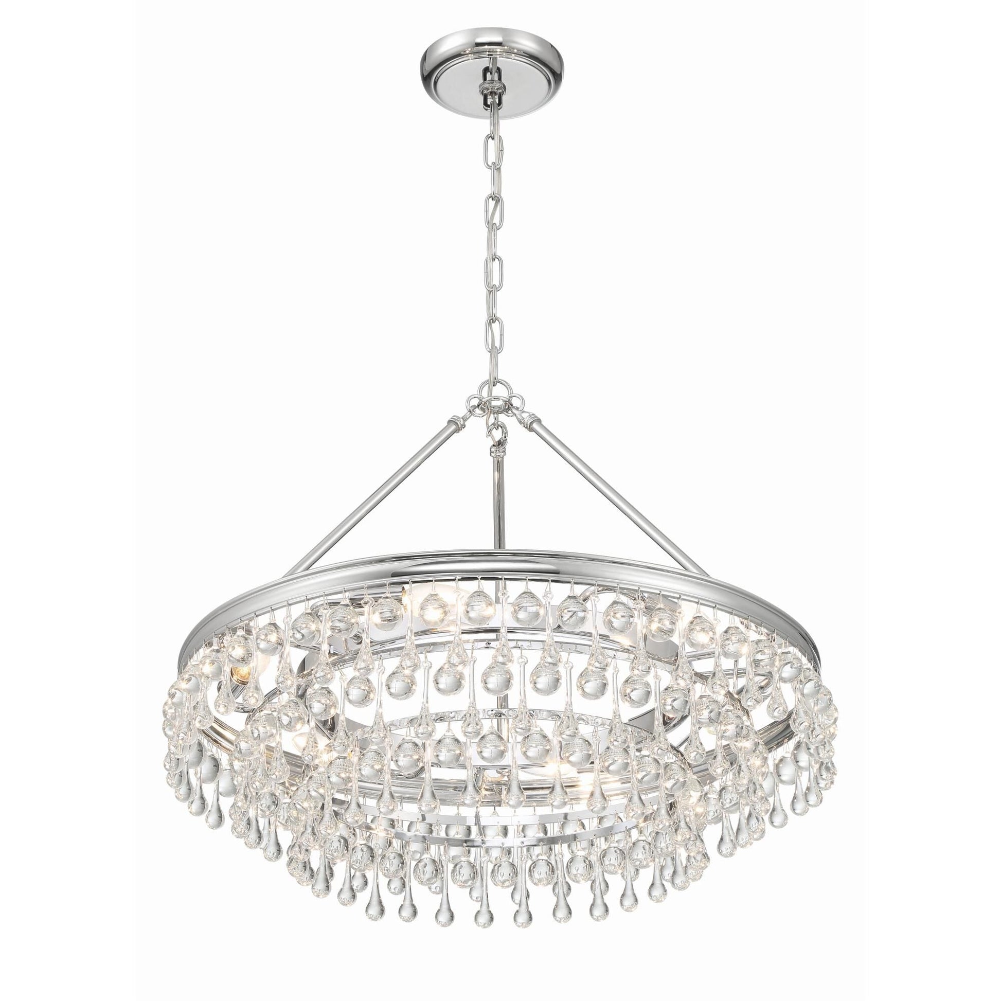 Calypso 25 Inch 6 - Light Crystal Chandelier Lighting - Lightings Menu