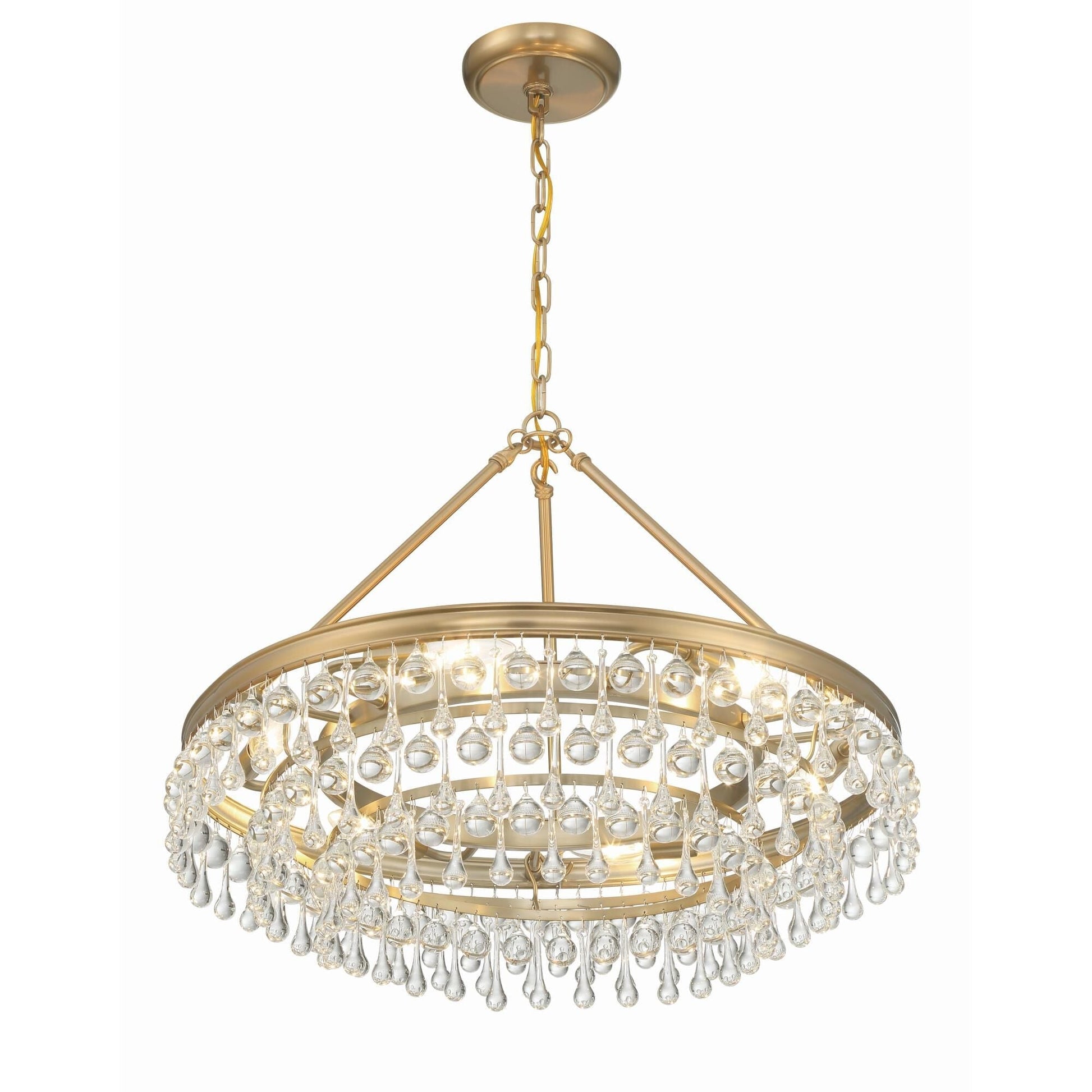 Calypso 25 Inch 6 - Light Crystal Chandelier Lighting - Lightings Menu