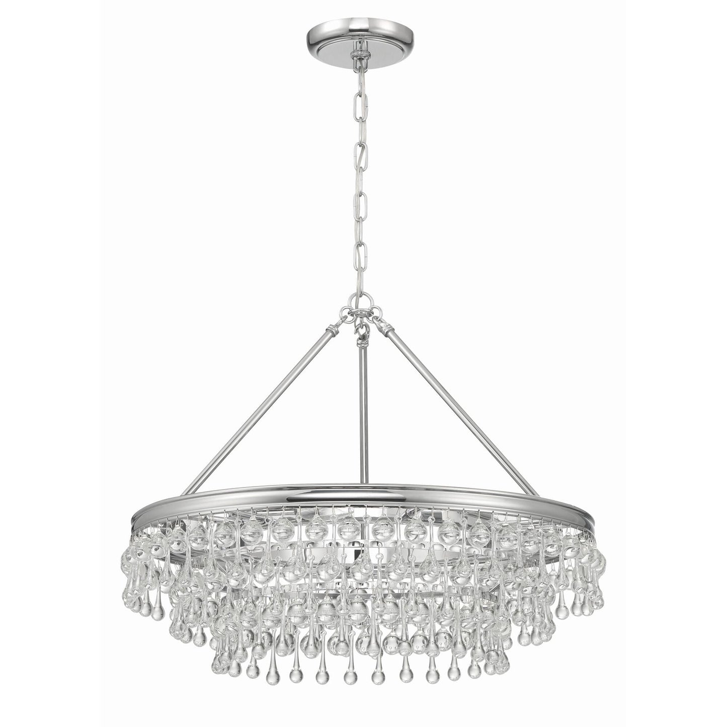 Calypso 25 Inch 6 - Light Crystal Chandelier Lighting - Lightings Menu