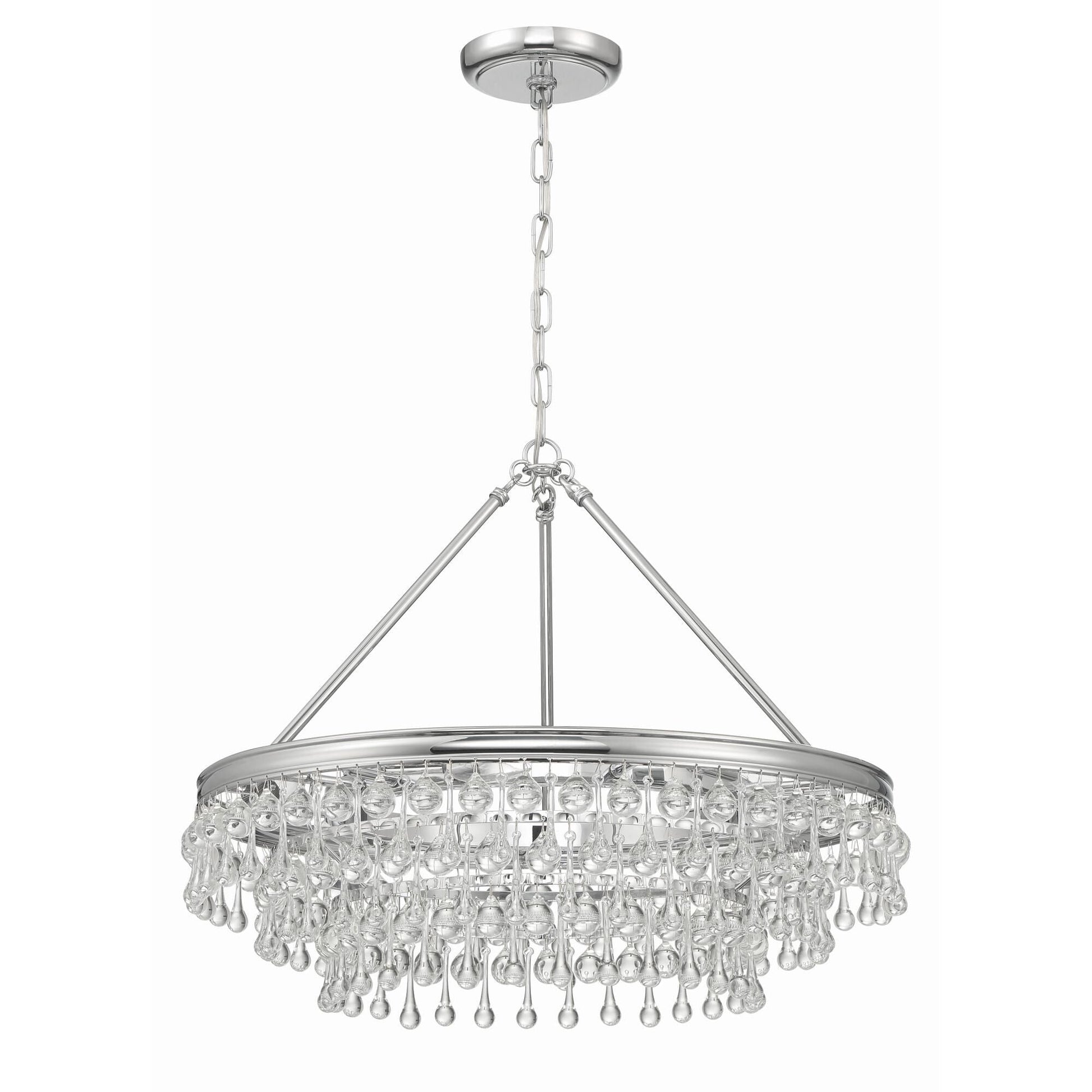 Calypso 25 Inch 6 - Light Crystal Chandelier Lighting - Lightings Menu