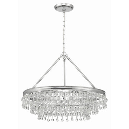 Calypso 25 Inch 6 - Light Crystal Chandelier Lighting - Lightings Menu