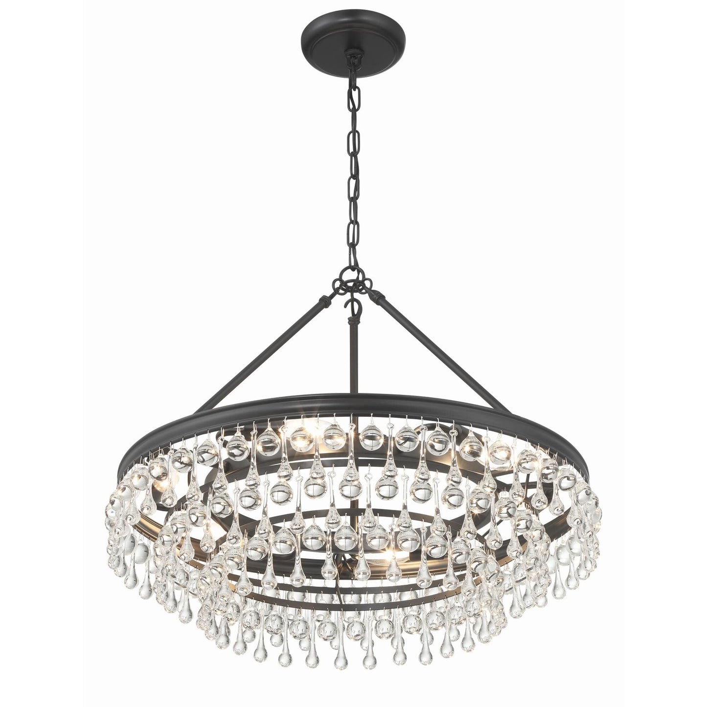 Calypso 25 Inch 6 - Light Crystal Chandelier Lighting - Lightings Menu