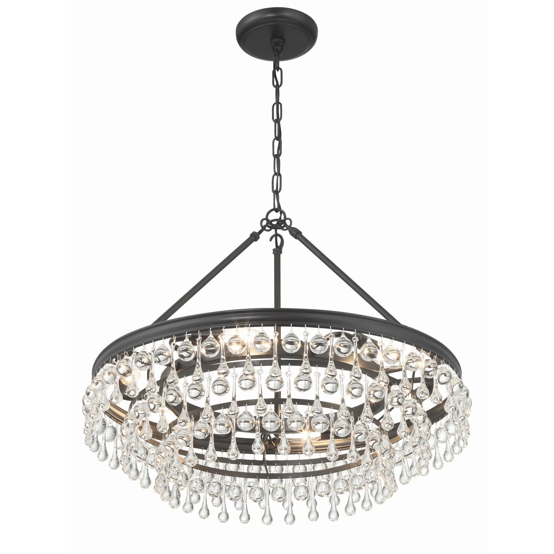 Calypso 25 Inch 6 - Light Crystal Chandelier Lighting - Lightings Menu