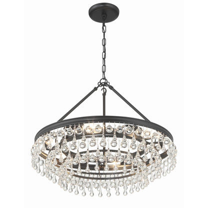 Calypso 25 Inch 6 - Light Crystal Chandelier Lighting - Lightings Menu