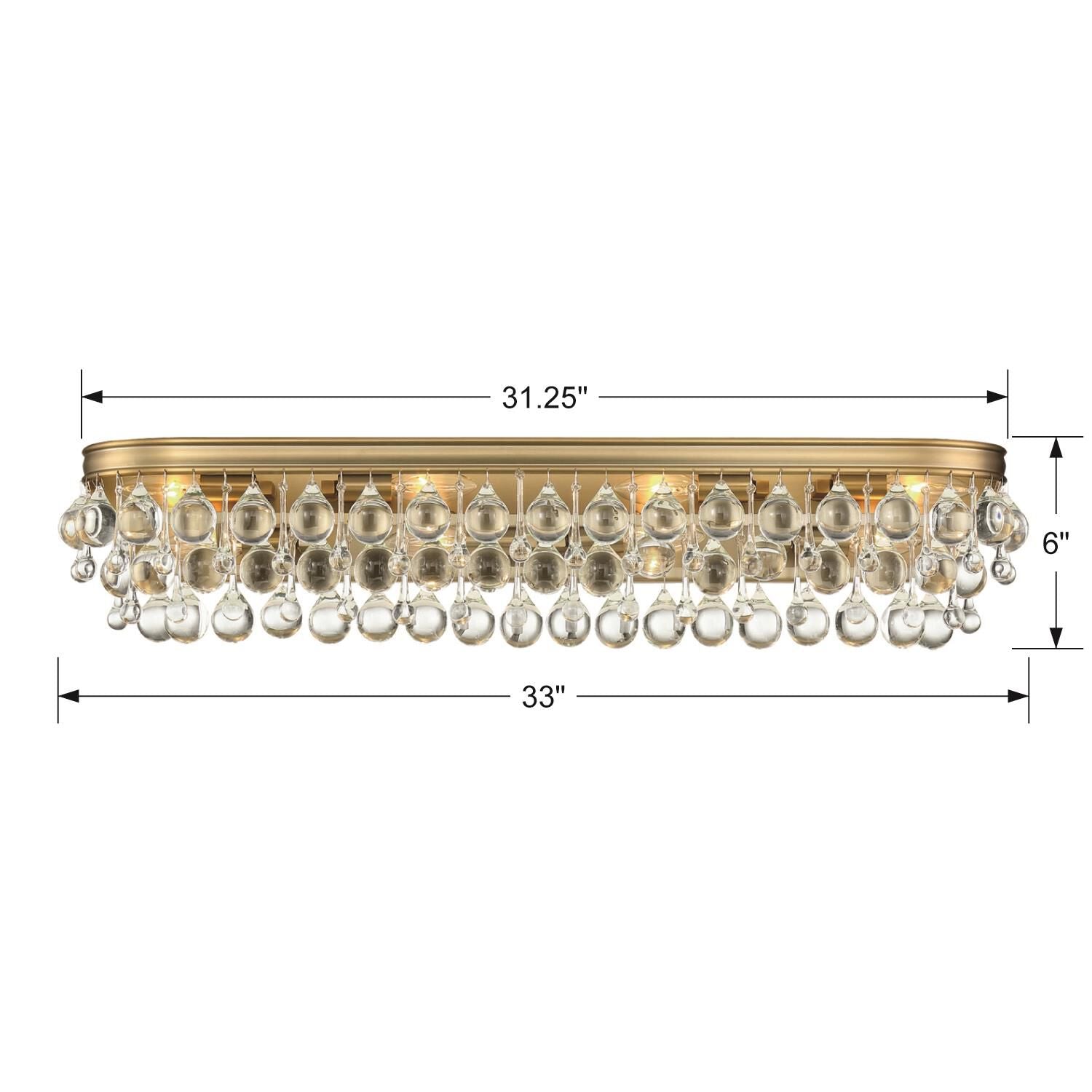 Calypso 33 - Inch 8 - Light Crystal Bath Vanity Light - Lightings Menu