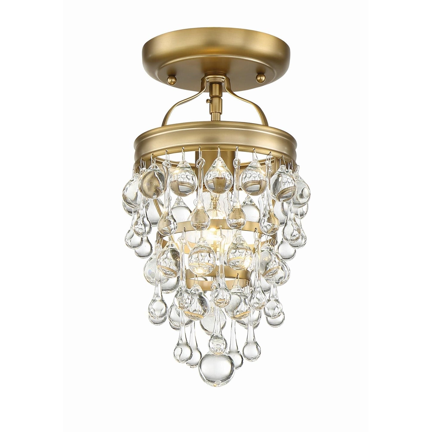 Calypso 7" 1 - Light Clear Crystal Semi - Flush Mount - Lightings Menu