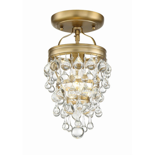 Calypso 7" 1 - Light Clear Crystal Semi - Flush Mount - Lightings Menu