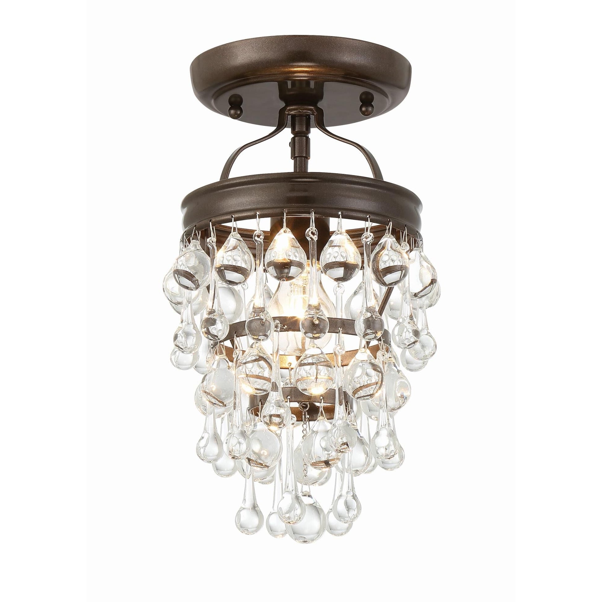 Calypso 7" 1 - Light Clear Crystal Semi - Flush Mount - Lightings Menu