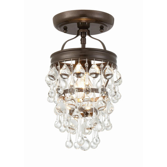 Calypso 7" 1 - Light Clear Crystal Semi - Flush Mount - Lightings Menu