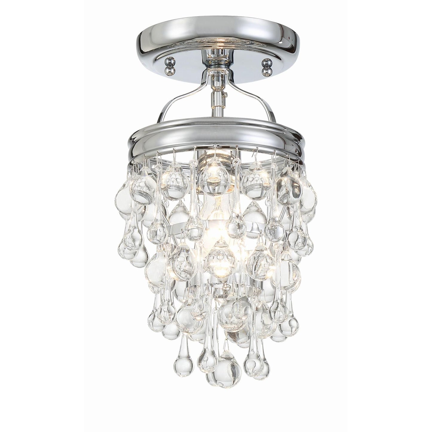 Calypso 7" 1 - Light Clear Crystal Semi - Flush Mount - Lightings Menu