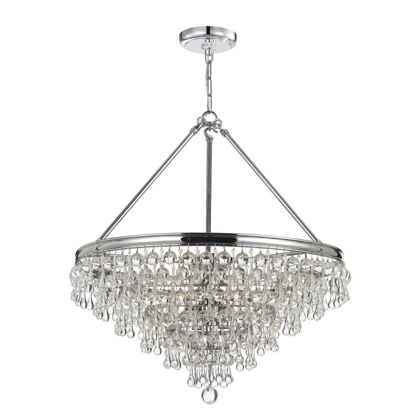 Calypso 8 - Light 25 - Inch Chandelier, Clear Glass Accents - Lightings Menu