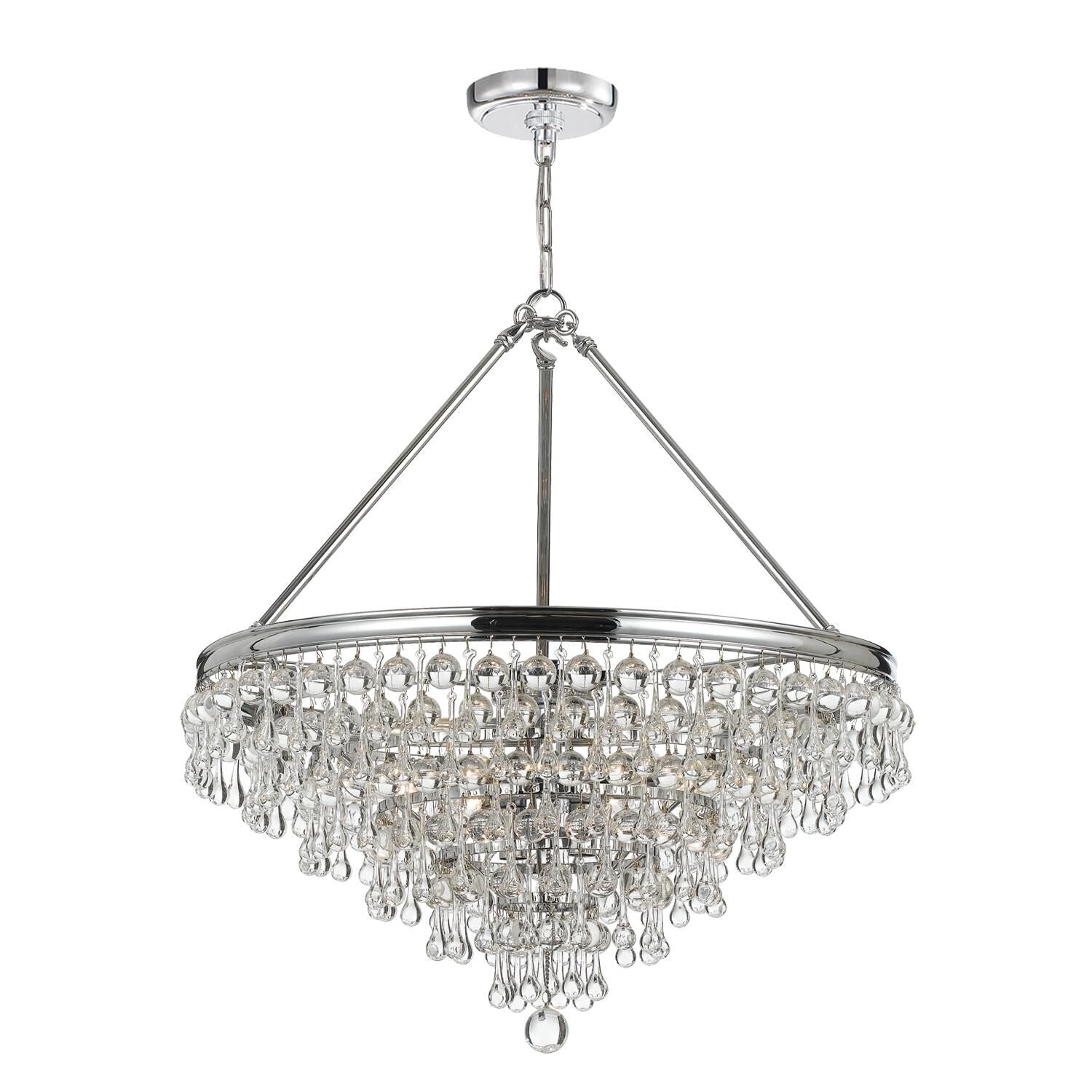 Calypso 8 - Light 25 - Inch Chandelier, Clear Glass Accents - Lightings Menu