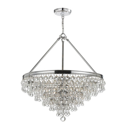 Calypso 8 - Light 25 - Inch Chandelier, Clear Glass Accents - Lightings Menu