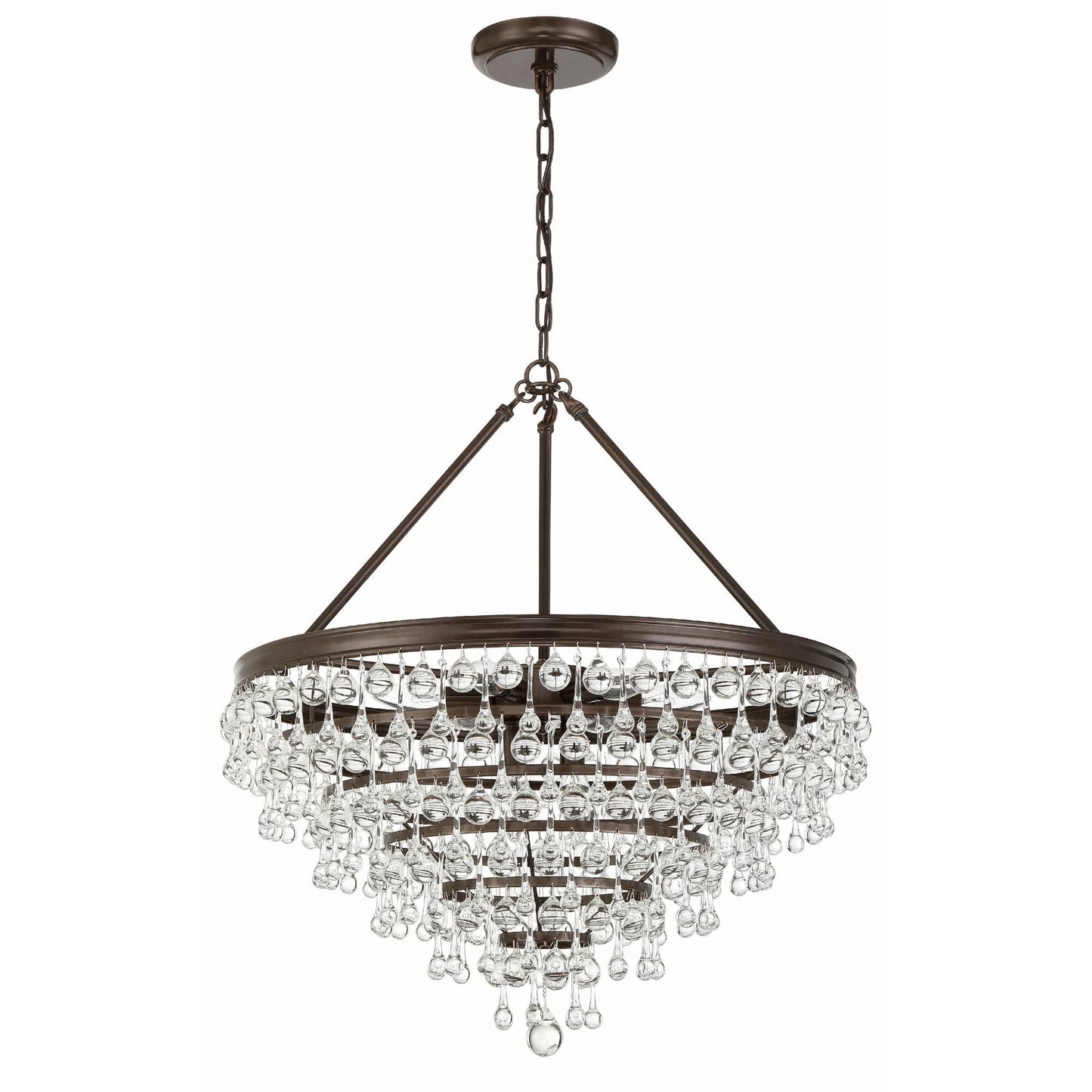 Calypso 8 - Light 25 - Inch Chandelier, Clear Glass Accents - Lightings Menu