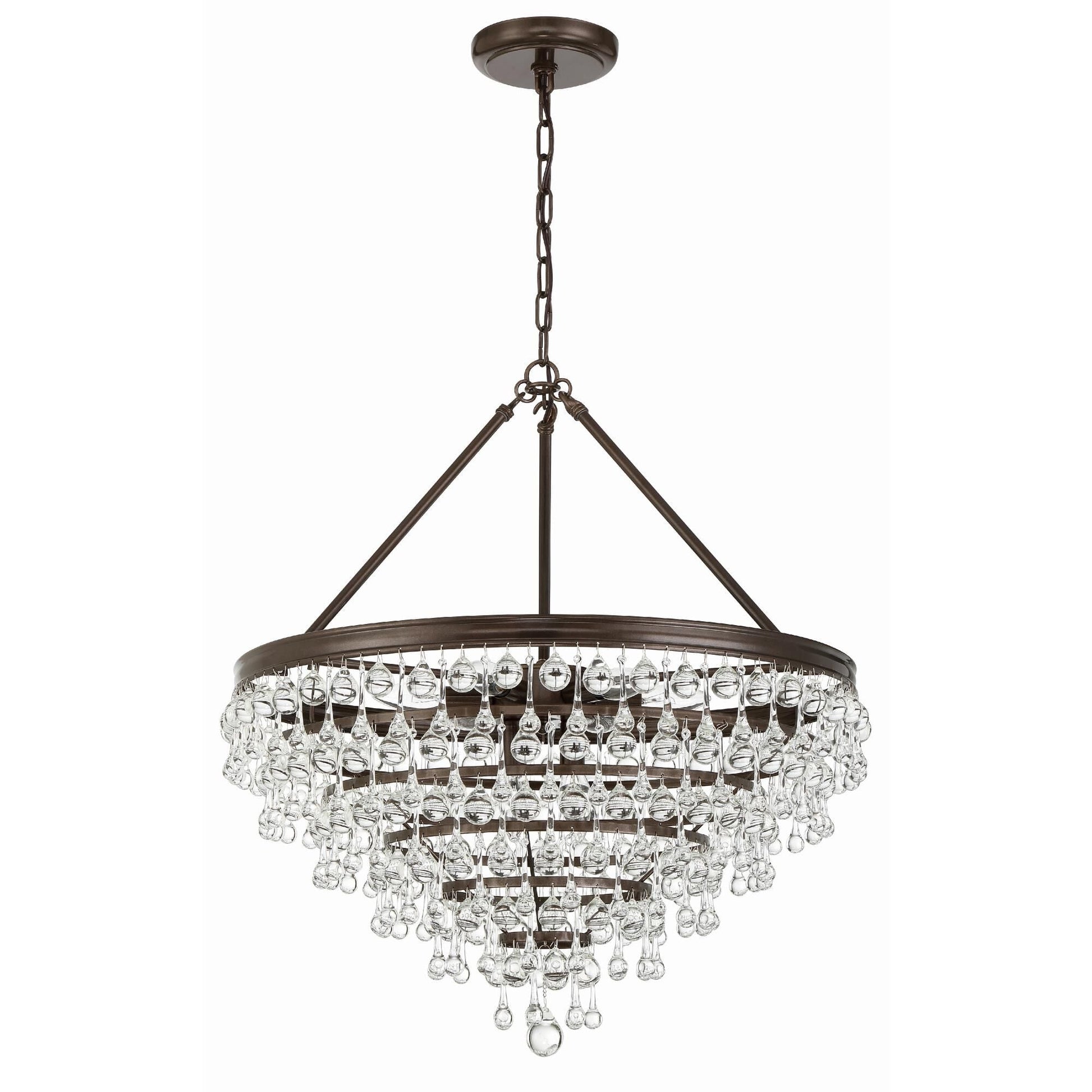 Calypso 8 - Light 25 - Inch Chandelier, Clear Glass Accents - Lightings Menu
