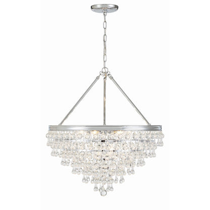 Calypso 8 - Light 25 - Inch Chandelier, Clear Glass Accents - Lightings Menu