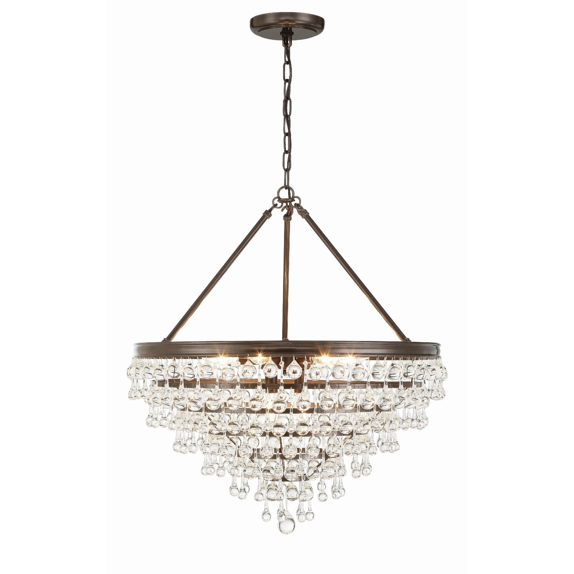 Calypso 8 - Light 25 - Inch Chandelier, Clear Glass Accents - Lightings Menu