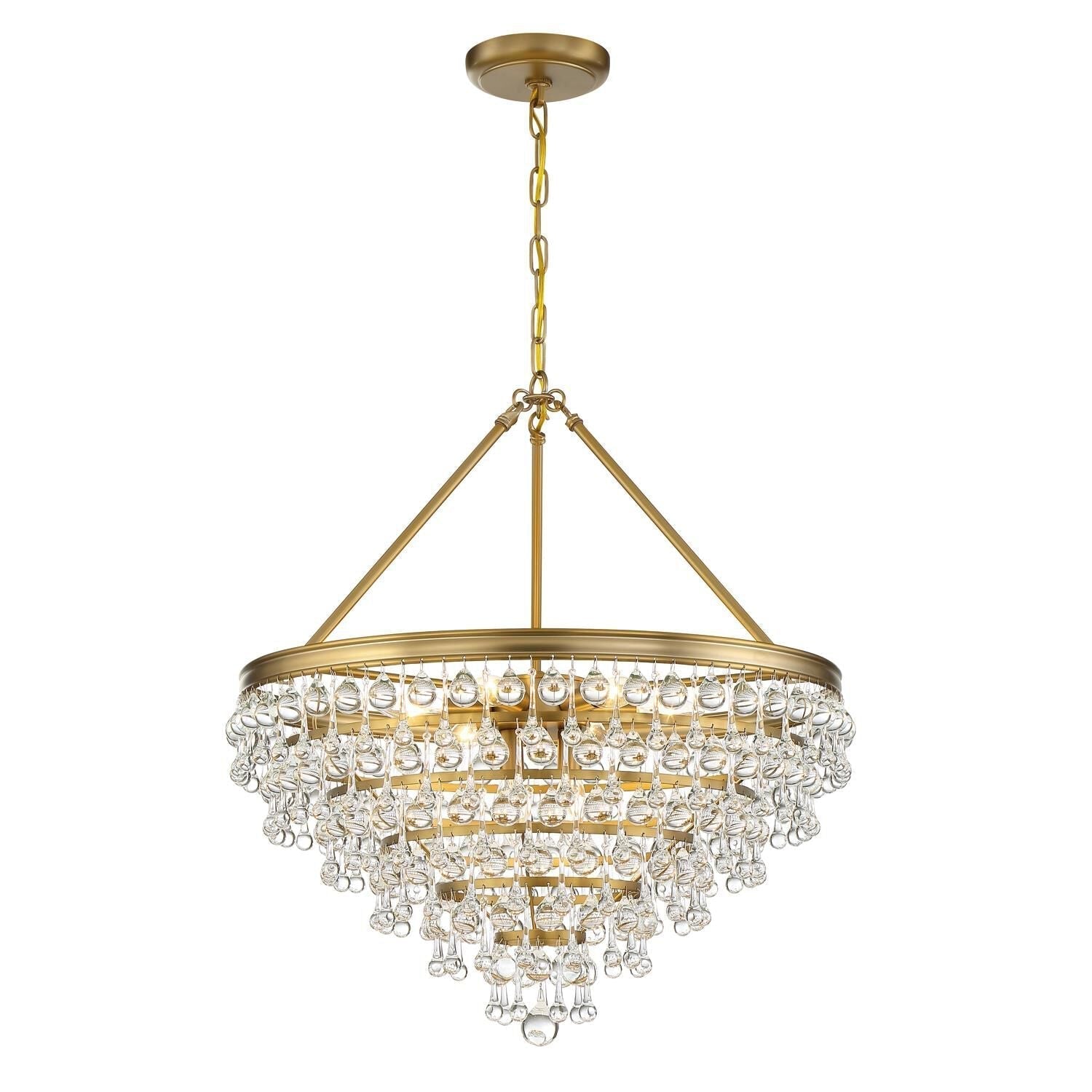 Calypso 8 - Light 25 - Inch Chandelier, Clear Glass Accents - Lightings Menu