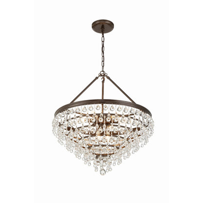Calypso 8 - Light 25 - Inch Chandelier, Clear Glass Accents - Lightings Menu