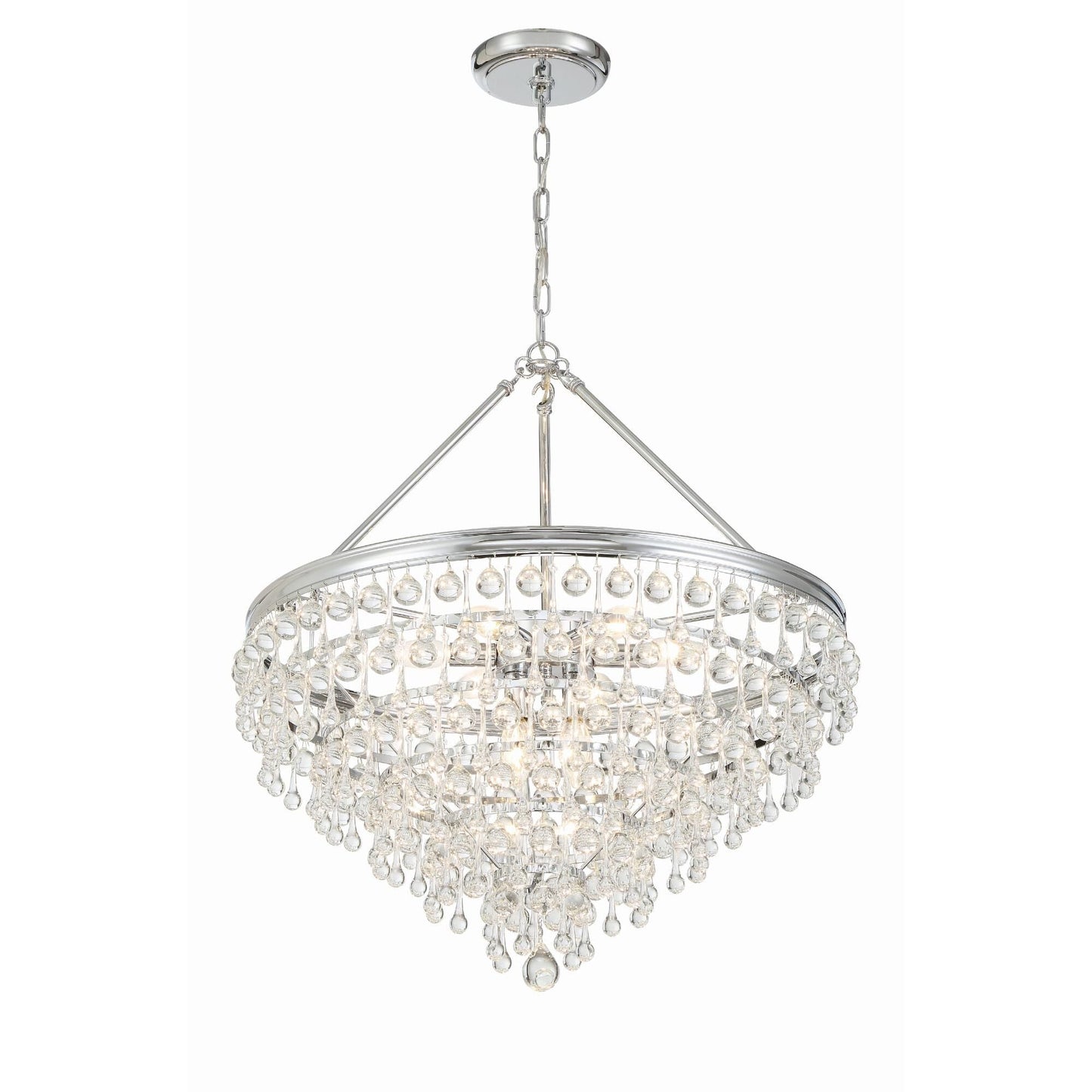 Calypso 8 - Light 25 - Inch Chandelier, Clear Glass Accents - Lightings Menu