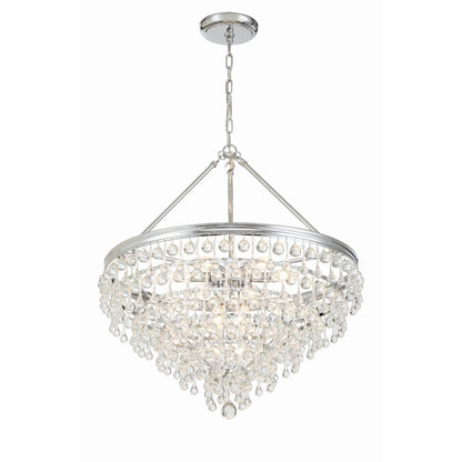 Calypso 8 - Light 25 - Inch Chandelier, Clear Glass Accents - Lightings Menu