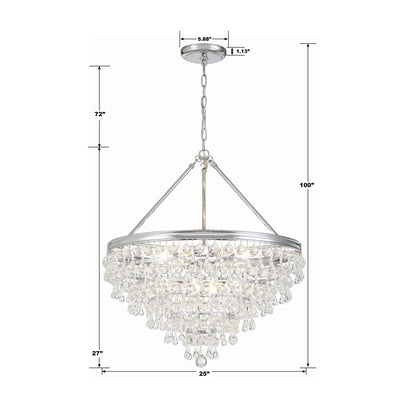 Calypso 8 - Light 25 - Inch Chandelier, Clear Glass Accents - Lightings Menu