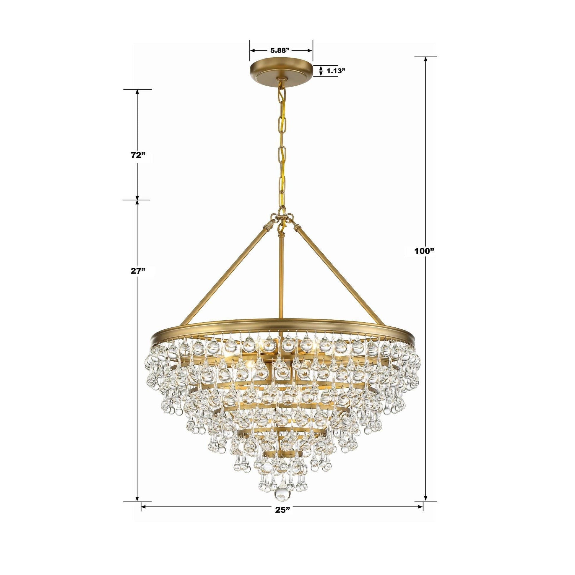 Calypso 8 - Light 25 - Inch Chandelier, Clear Glass Accents - Lightings Menu