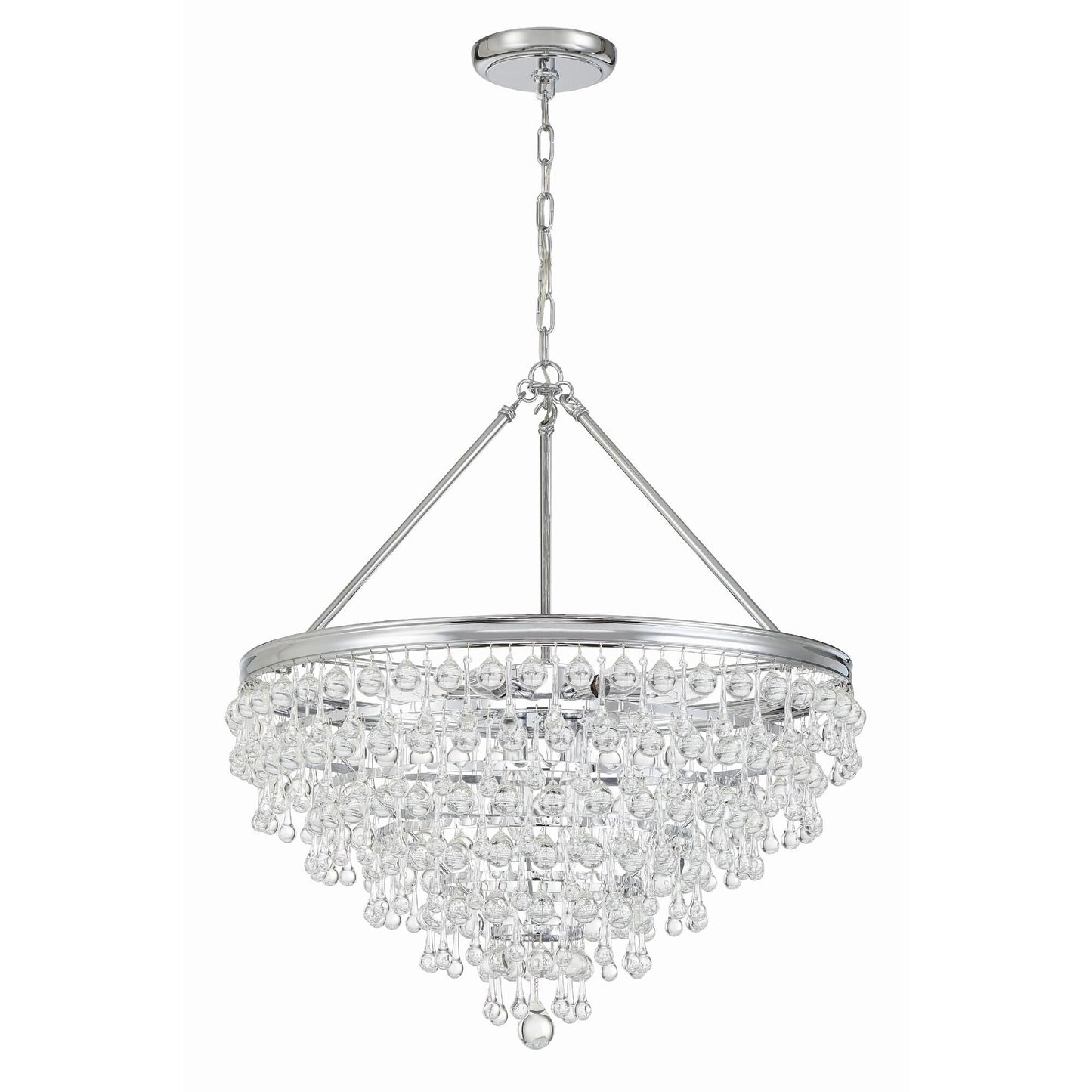 Calypso 8 - Light 25 - Inch Chandelier, Clear Glass Accents - Lightings Menu