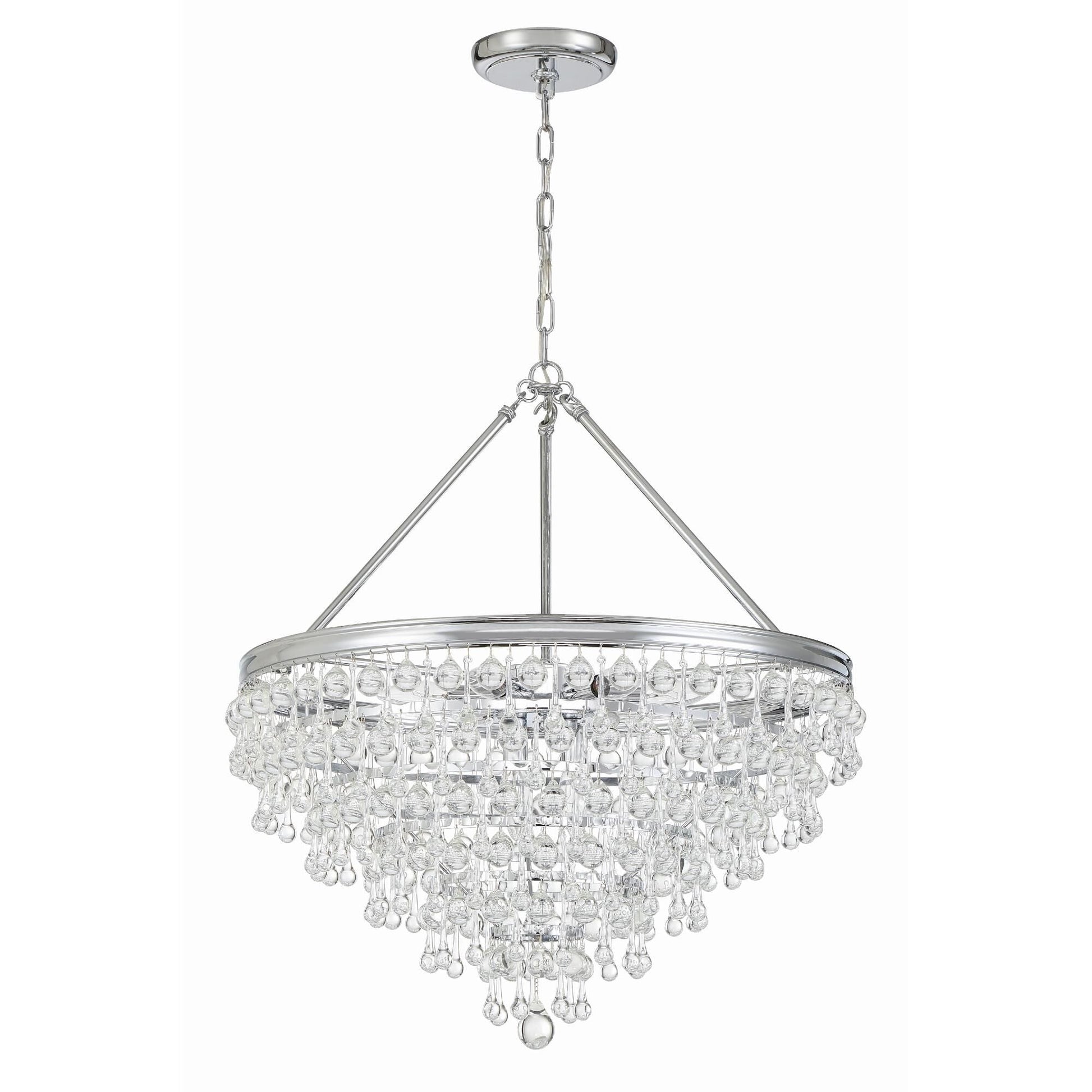 Calypso 8 - Light 25 - Inch Chandelier, Clear Glass Accents - Lightings Menu